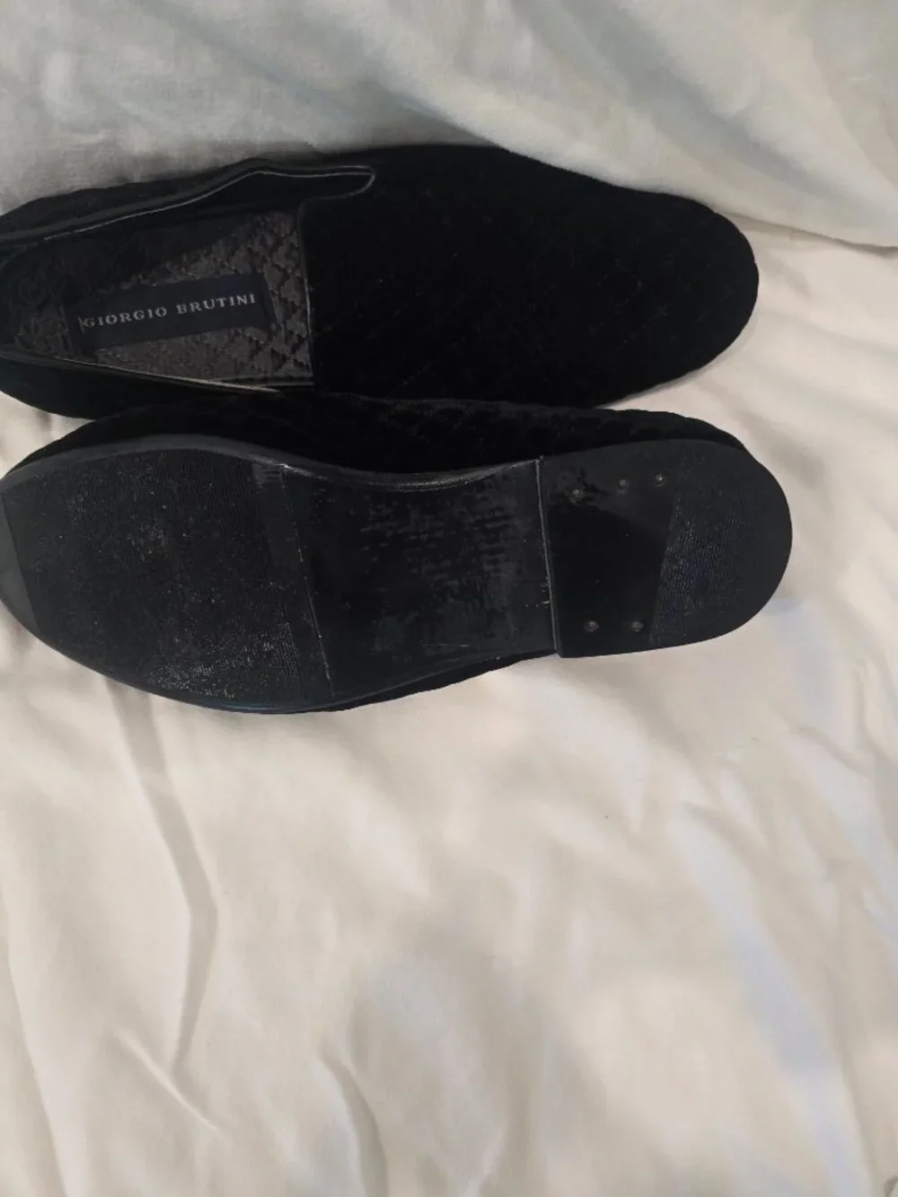 Giorgio Brutini Mens Black Velvet Loafers Size 10